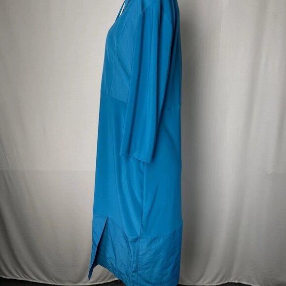 NEW JOSEPH RIBKOFF Shift Midi Dress Pacific Blue Size 10 Drawstring Cowl Neck - Picture 9 of 11